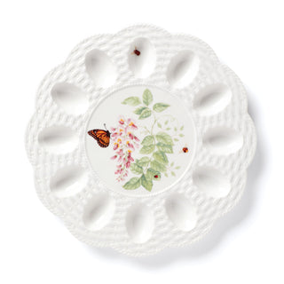 Butterfly Meadow Egg Tray by Lenox – 11.8" x 11.8" x 0.8", Porcelain, Multicolor, Model 893457