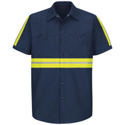 Red Kap 4X-Large Tall / Navy With Yellow/Green Visibility Trim / big Shirts
