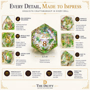 Green Grass DND Dice Set by The Dicity – Resin, Green, Model the dicity