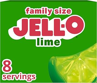 Jell-O Gelatin Dessert Mix, Family Size, Lime, 6 oz Box