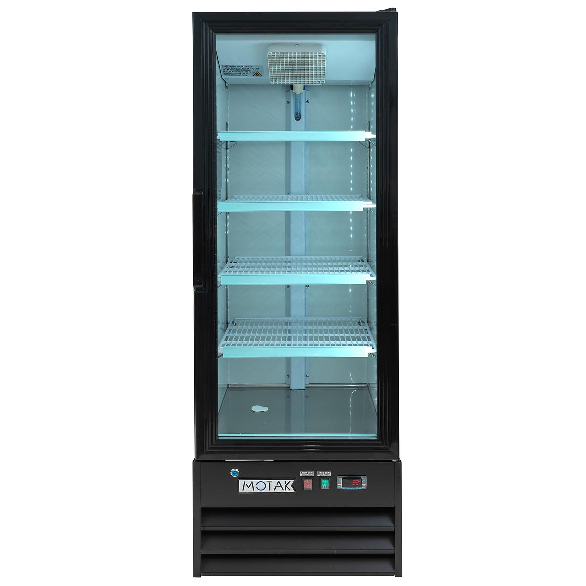 21 5/8" Glass Door Merchandiser by MOTAK – 24.80x25.59x69.09, In Description, Black, Model MGD-1DR-21-X