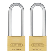 Solid Brass Padlock with 2 Keys for School by ABUS – Brass, Gold, Model 55/40HB63