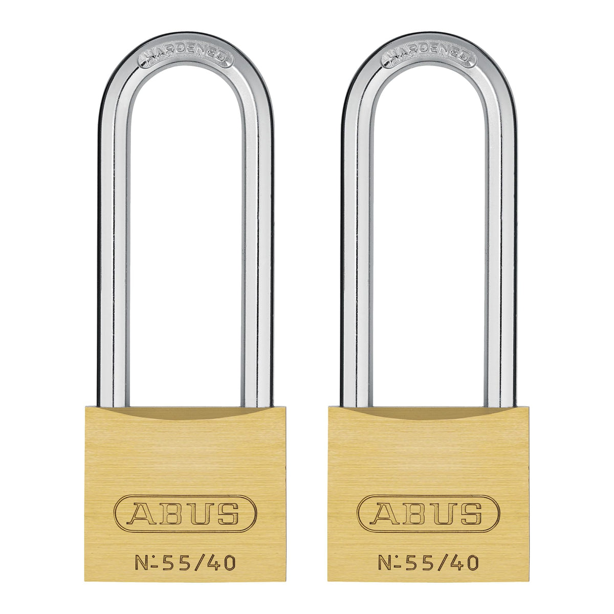 Solid Brass Padlock with 2 Keys for School by ABUS – Brass, Gold, Model 55/40HB63