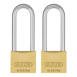 Solid Brass Padlock with 2 Keys for School by ABUS – Brass, Gold, Model 55/40HB63