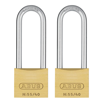 Solid Brass Padlock with 2 Keys for School by ABUS – Brass, Gold, Model 55/40HB63