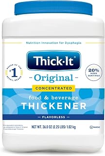 Thick-It Original Concentrated Food & Beverage Thickener, Flavorless Powder for Dysphagia (IDDSI), Easy-to-Mix & Instant Dissolve, Swallowing Aid, Used in Hot & Cold Food, 36 oz Canister | Concentrated thickener for dysphagia; dissolves instantly in hot or cold food & liquids; flavorless, gluten free, easy to use
