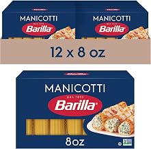 Barilla Manicotti Pasta, Non-GMO Kosher Pasta, 8oz. (12PK)