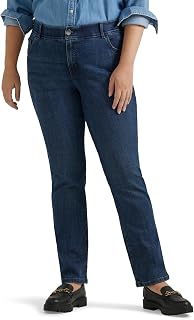 Lee Women's Plus Size Ultra Lux Comfort With Flex Motion Straight Leg Jeans