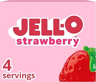 Jell-O Gelatin Dessert Mix, Strawberry, 3 oz Box