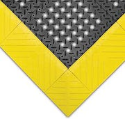 Notrax 620 Diamond Flex-Lok™ Ergonomic Modular Drainage Mat, 42" X 96" Black/Yellow
