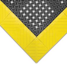 Notrax 620 Diamond Flex-Lok™ Ergonomic Modular Drainage Mat, 42" X 96" Black/Yellow