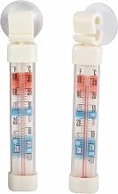 Winco 2 7/8" Refrigerator Thermometer, Long, Dual Pack (Set of 2) | Temperature monitoring, Secure suction cup, Foodservice, Great for Water, Juice, Soft Drinks and Cocktails