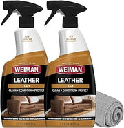 Weiman Leather Cleaner, Conditioner & Protector, 2 Pack Spray with Cloth