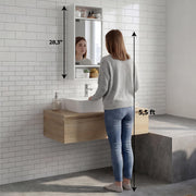Uros Wall-Mounted Medicine Cabinet with Mirror by Tuhome – Engineered Wood, White, Model GLB11586