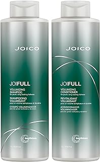 Joico JoiFULL Volumizing Set | For Fine, Thin Hair | Add Instant Body | Long-Lasting Fullness | For Thicker Bouncier Hair | Boost Shine | With Lotus Flower & Bamboo Extract