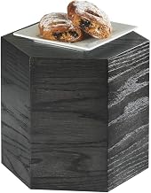 Cinderwood Collection – Hexagon Riser – 12DIA x 11H – Dark-Stained Oak