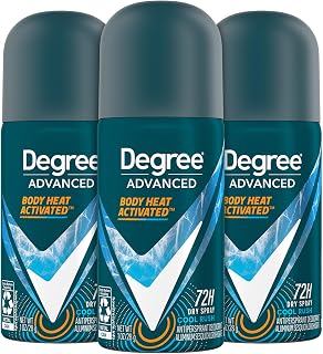 Degree Men Travel Deodorant, Mini Cool Rush, Spray 3-Pack, 1 Oz Ea