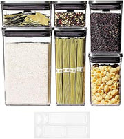 OXO Steel POP Food Storage Container 6-Piece Set with Labels, Grey
