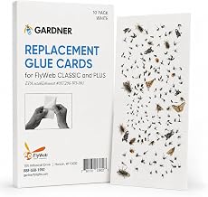 Flyweb Fly Light Glue Boards 1 Pack of 10 Replacement Glue Boards for Gardner Flyweb Classic Fly Light and Flyweb Plus - Trap Fruit Flies, Mosquitoes, Bugs and Other Flying Insects