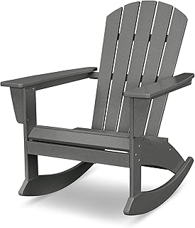 Polywood Nautical Adirondack Rocking Chair in Slate Grey