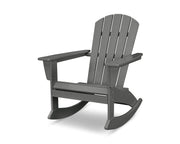 ® Nautical Adirondack Rocking Chair in Slate Grey by Polywood – 3'3" x 2'5" x 3'2" (Seat: 1'5" x 1'6"), High Density Polyethylene (HDPE), Slate Grey, Model ADR410GY