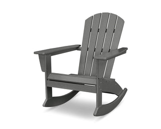 ® Nautical Adirondack Rocking Chair in Slate Grey by Polywood – 3'3" x 2'5" x 3'2" (Seat: 1'5" x 1'6"), High Density Polyethylene (HDPE), Slate Grey, Model ADR410GY