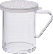 Winco 10 oz Clear Snap-On Lid Dredge, Medium Hole | Dishwasher safe, BPA-free, Medium hole, Snap-on fit, Great for Flour, Sugar, Spices and Baking Prep