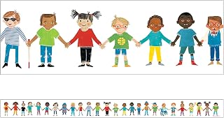 Carson Dellosa All are Welcome 36Ft Student Diversity Bulletin Board Borders, 12 Strips of Trim with Diverse Kids for Rolling Whiteboard, Cork and Posterboard, Office Decorations, and Classroom Decor