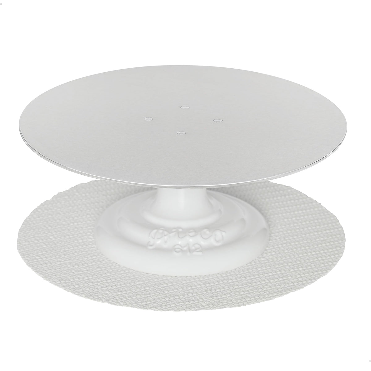 Cast Iron and Non-Slip Pad Cake Stand by Ateco – #612 12" Round, Cast Iron Base, Cast Iron, White