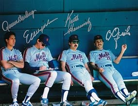HERNANDEZ/DARLING/OJEDA/LYNCH NEW YORK METS ACTION SIGNED 8x10 - Autographed MLB Photos