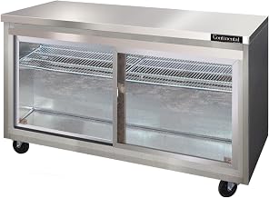 SW60-SGD Two Section Work Top Refrigerator 60" W, With Sliding Glass Doors
