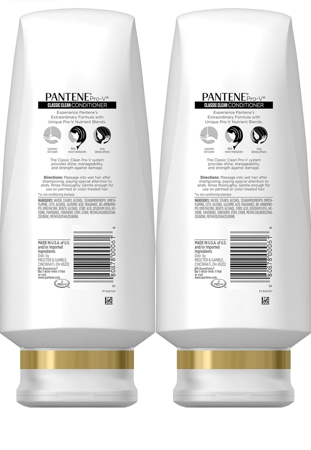 Classic Clean Conditioner by Pantene – 24 Fl Oz (Pack of 2), Conditioner, Classic Clean, Pack of 2