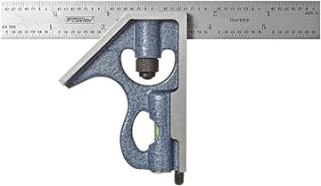 Fowler 52-370-012 Steel Combination Square Set with Baked Blue Enamel Finish, 4R Graduation Interval, 4 Blade, 12" Length