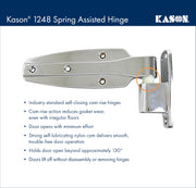 1248 Spring Assisted Hinge by Kason – Zinc, Chrome, Pack of 2, Model 11248000004