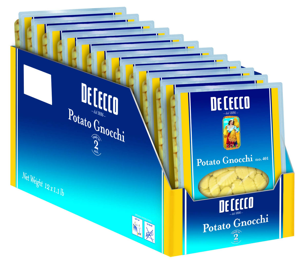 De Cecco Potato Gnocchi / 1.1 Pound (Pack of 12) / 12 Gnocchi
