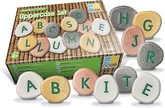 YD-9 Uppercase Alphabet Learning Pebbles for Kids, Kindergarten Grade to 3 Grade, 5" H, 3" L, 3" W