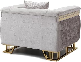 Glory Furniture Rebecca G00195A-C Chair Shimmering Silver Velvet