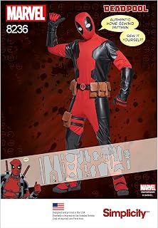 Simplicity 8236 Marvel Deadpool Halloween and Cosplay Costume Sewing Pattern, Sizes XS-XL