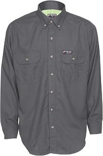 MCR Safety Summit Breeze SBS1001X2 Flame Resistant 5.5oz Inherent Blend Shirt, Underarm/Back Vents, Men's Work Shirt, XX-Large, Gray