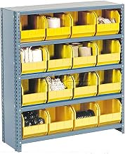 Global Industrial Closed Bin Shelving w/11 Shelves & 60 Yellow Bins, 36x12x73
