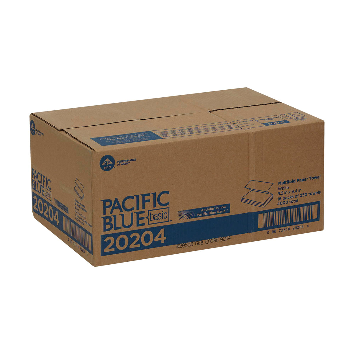 Georgia-Pacific Pacific Blue Basic / 250 Count (Pack of 16) / White Paper Towels