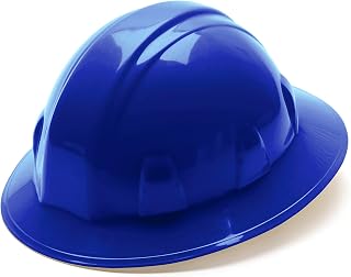 Pyramex Safety SL Series Full Brim Hard Hat, 6-Point Ratchet Suspension, Blue