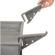 Plastic 2 Shelf Service Cart with Ladder Holder and Utility Hooks by Global Industrial – 38"L x 23.5"W x 32.5"H, Plastic, Gray, Model 800371