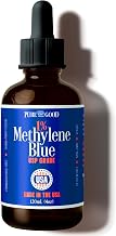 PureGood Methylene Blue 1% Liquid – 10 mg per 1 mL Serving – 120 mL (4 fl oz) – About 120 Servings – Third-Party Tested – Amber Glass Bottle