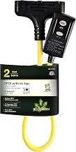 Go Green Power Inc. (GG-12402) 12/3 SJTW 2' Portable 3-Outlet In-line Ground Fault Circuit Interrupter (GFCI),Yellow
