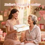 WLUSEAXI Gift Boxes with Lids, 10 Pack, White with Gold Accents
