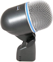 Kick Drum Microphone - Supercardioid Dynamic Mic with High Output Neodymium Element by Shure – 4.10, Alloy Steel, Silver, Model Beta 52A