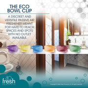 Eco Bowl Clip 2.0 Air Freshener by Fresh Products – 6 Count (Pack of 1), Blue,Green,Orange,Red, Pack of 6, Model FRS-EBC72-PACK3