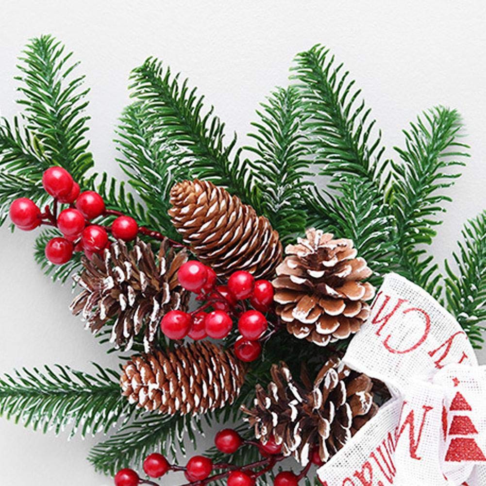 Christmas Rattan Garland Pine Cones Hanging Fireplace Xmas Tree Home Decor Window Door Pendant for Wedding Backdrop Wall Decor by GTFDXJ – Model HUAHA108878