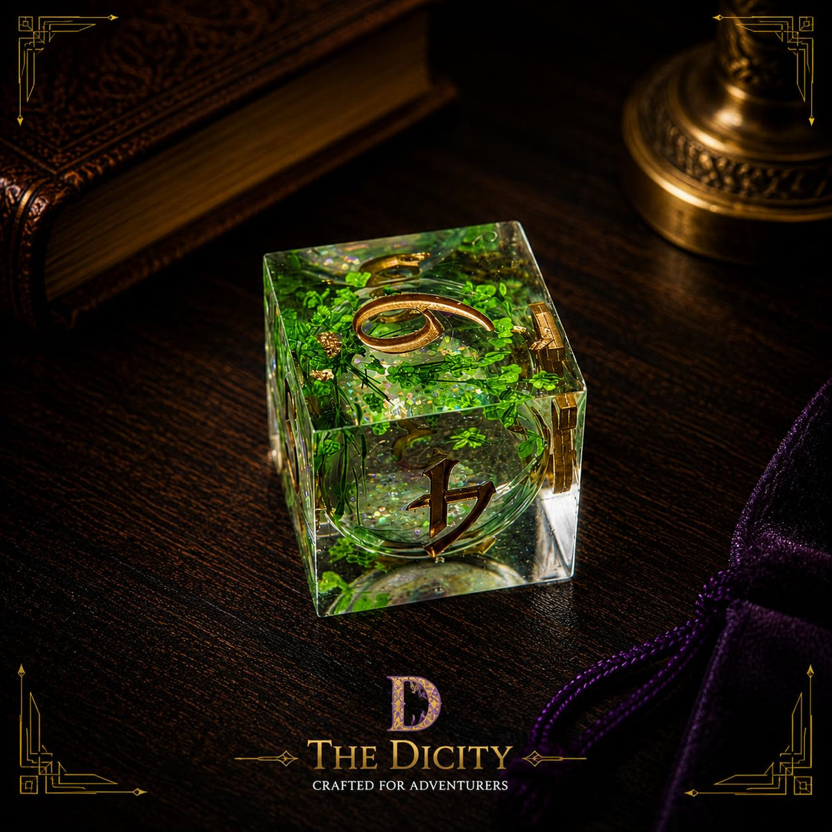 Green Grass DND Dice Set by The Dicity – Resin, Green, Model the dicity